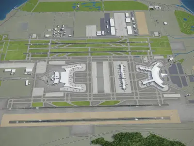 Seoul - Incheon International Airport - ICN Low-poly 3D model