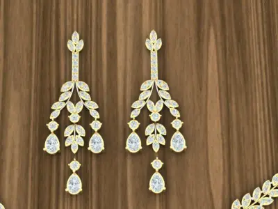 Light Weight Gold Necklace Set 3D print model