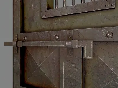Metal Prison Door Low-poly 3D model