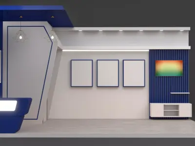 18s qmtr exhibition stand Two side open  3D model