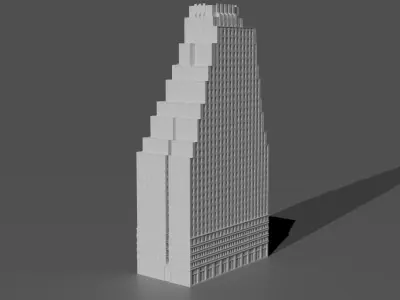 120 Wall Street Detailed Art Deco NYC Skyscraper High Poly 3D print model