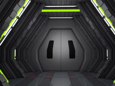 Sci Fi Corridor 3D model 82