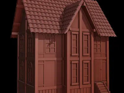 Medieval Townhouse  Low-poly 3D model