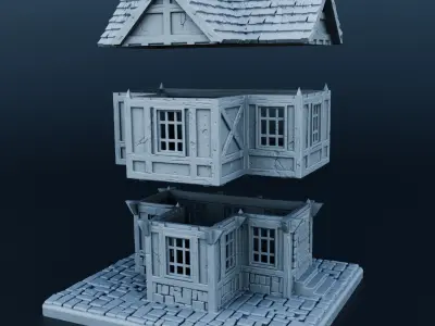 Medieval house 3D print model