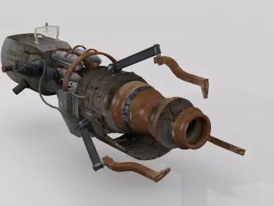 Steampunk-style sci-fi gun 3D model