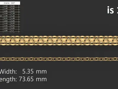 Mens Bracelet Gents light weight Bracelets chain 3DPrint Model 3D print model