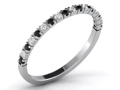 Light Weight White Gold Diamond Ring DR-6615 3D print model