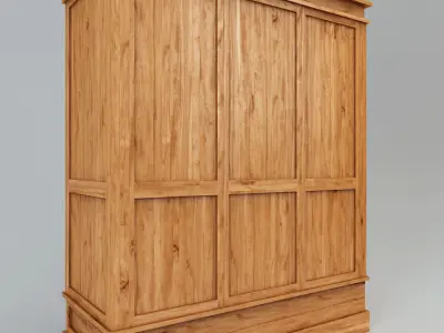 Wooden Wardrobe Free 3D model