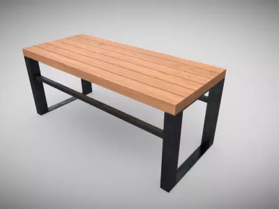 Sumple Bench Low-poly 3D model