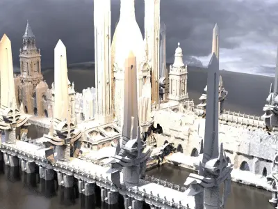 Knights Fantasy Castle  3D model