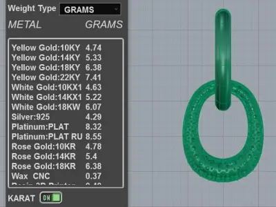 Pave Diamond Dangle Huggie Earrings 3D print model