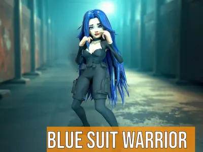 Blue Suit Warrior model pack Low-poly 3D model