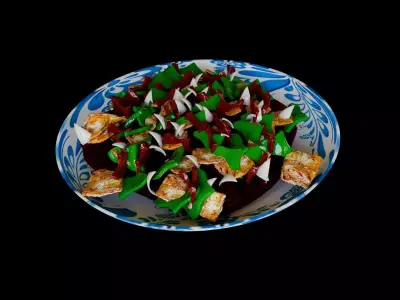 Chinese food  and dish Twice-cooked pork 3D model