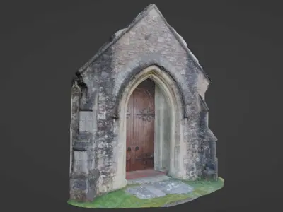  Church Porch Stone Gothic Doorway Photo-Scan Low-poly 3D model