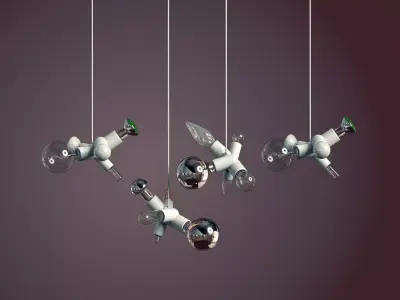 Clusterlamp futuristic pendant light 3D model