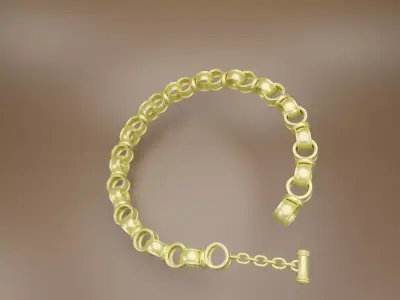Mens Gold and Silver Bracelet 3D Low-poly 3D model