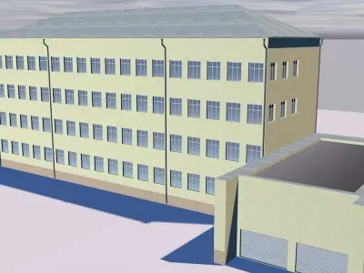 Hospital building with two floors 3D model