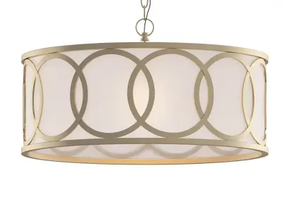 Untitled gold and drum pendant light 3D model