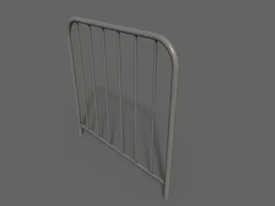 PBR Pedestrian Guard Rail Grey V2 Low-poly 3D model