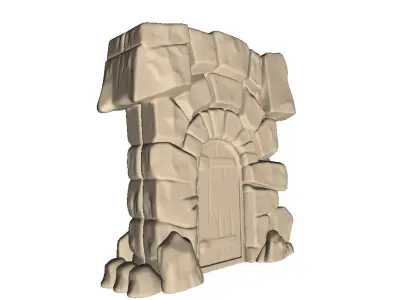 Medieval Stone Door 3 3D print model purchase