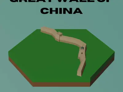 Pack Landmarks miniatures  Low-poly 3D model