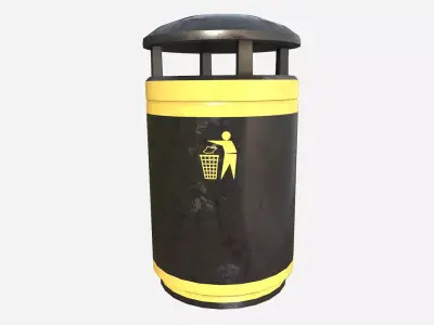 Rubbish Bin Low-poly 3D model