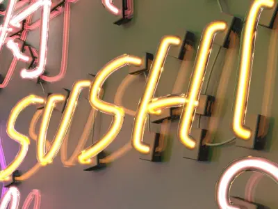 Sushi 2 - Neon Sign 3D model