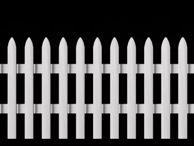 White Picket Fence 3D model