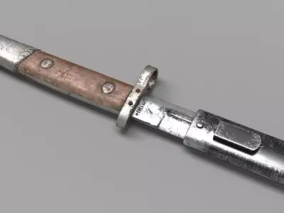 Karabiner k98 bayonet Low-poly 3D model