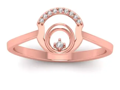 Solitaire Wedding Engagement Women Light Weight Rings 3D print model 2