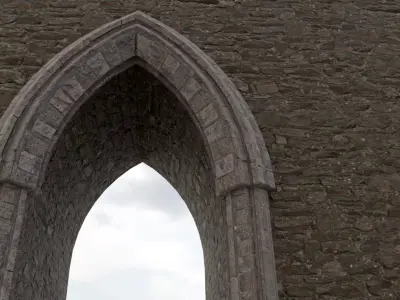 Stone Door Low-poly 3D model