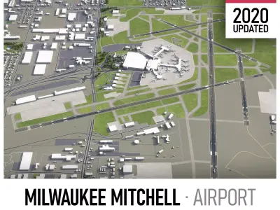 Milwaukee - Mitchell Airport Low-poly 3D model