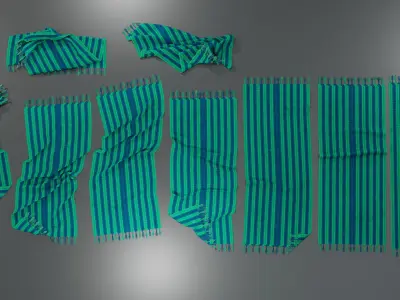 carpet beach towels Low-poly 3D model