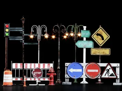 23 Street props - vol 01 3D model