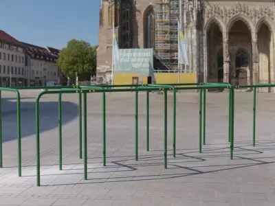 Maze Outdoor Fitness Station Green Low-poly 3D model