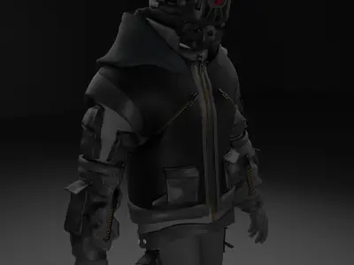 Scifi Character - Cyberpunk Cybersurge Low-poly 3D model