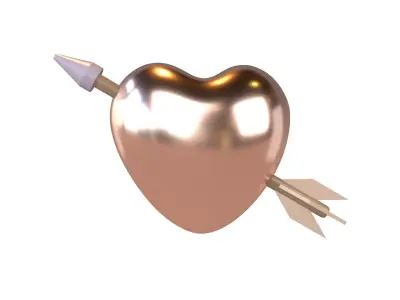 Heart With Arrow v1 012 Low-poly 3D model