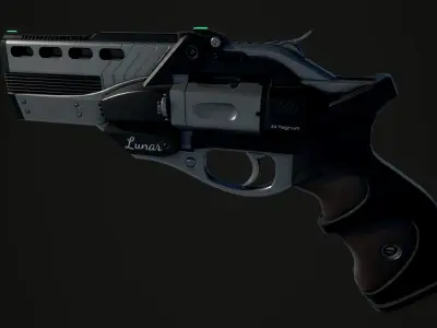 Lunar Revolver Low-poly 3D model
