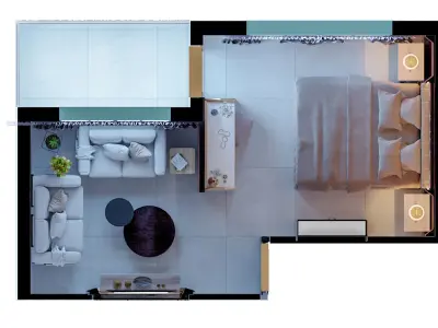 azure Master Bedroom 01 3D model