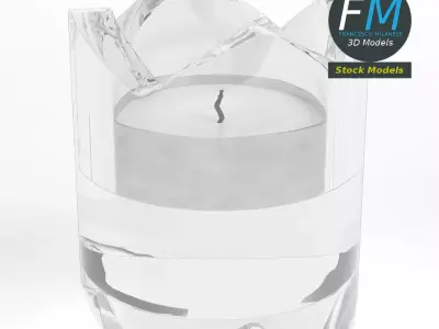 Glass candle holder 3D model
