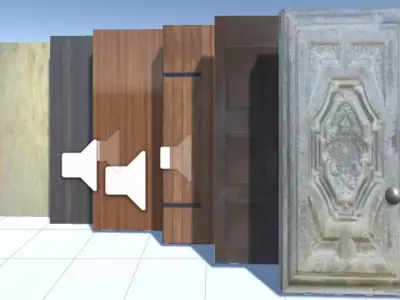 A Simple Door Set Low-poly 3D model