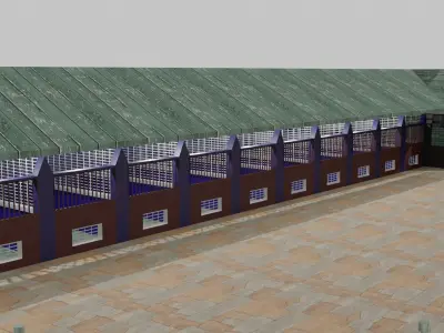 Horse Stable Low-poly 3D model