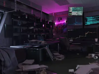 Cyberpunk Apartment Scene - The Miner 3D model