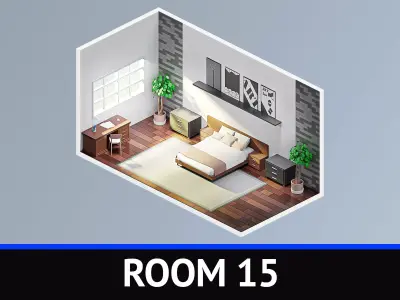 Room 15 Low-poly 3D model