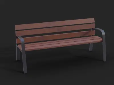 Collection of three Modo benches  low poly Low-poly 3D model