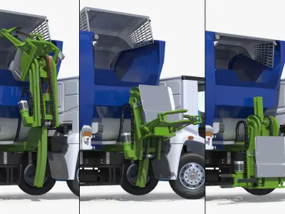  Urban Electric Waste Lorry White Blue Rigged 