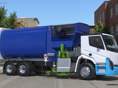  Urban Electric Waste Lorry White Blue Rigged 