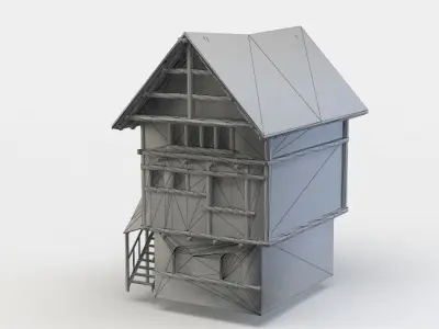 House medieval Low-poly 3D model