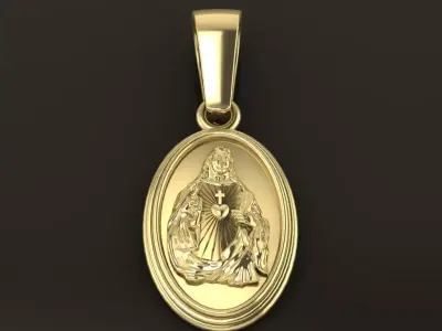 Oval Antique Jesus Christ Pendant 22mm Length 3D print model