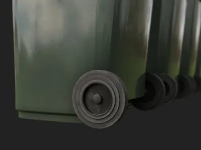 Wheelie Bin Low-poly 3D model
